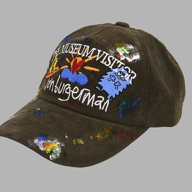 더뮤지엄비지터 X 존버거맨 / 페인티드 피자 코듀로이 볼캡 / OS