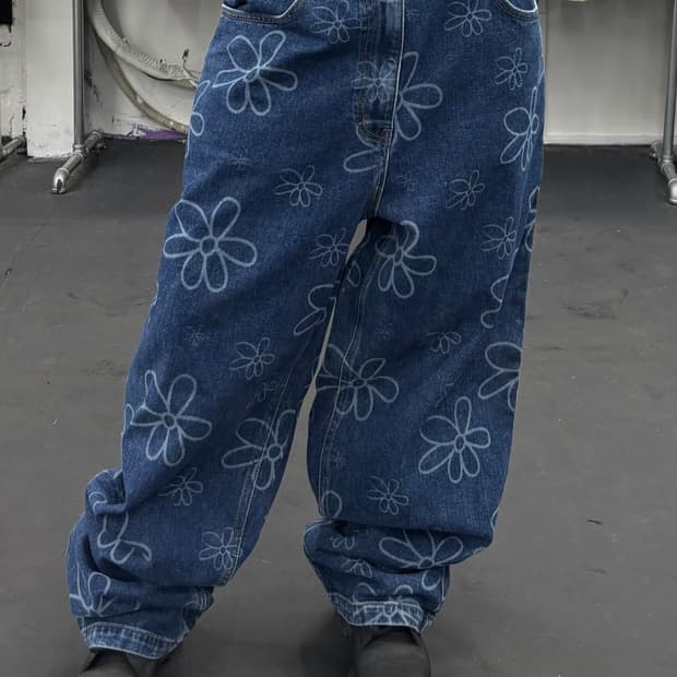 아카이브볼드 플라워 데님팬츠