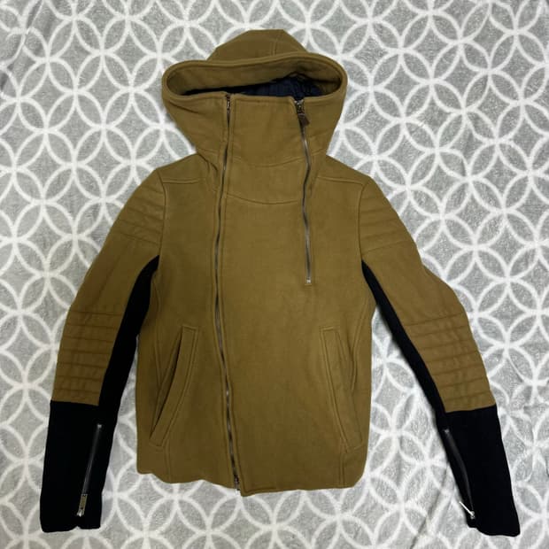 릭오웬스st 울 후드 라이더자켓