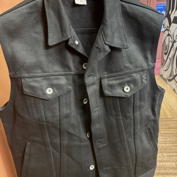 아이언하트 블랙 데님 베스트 size 40