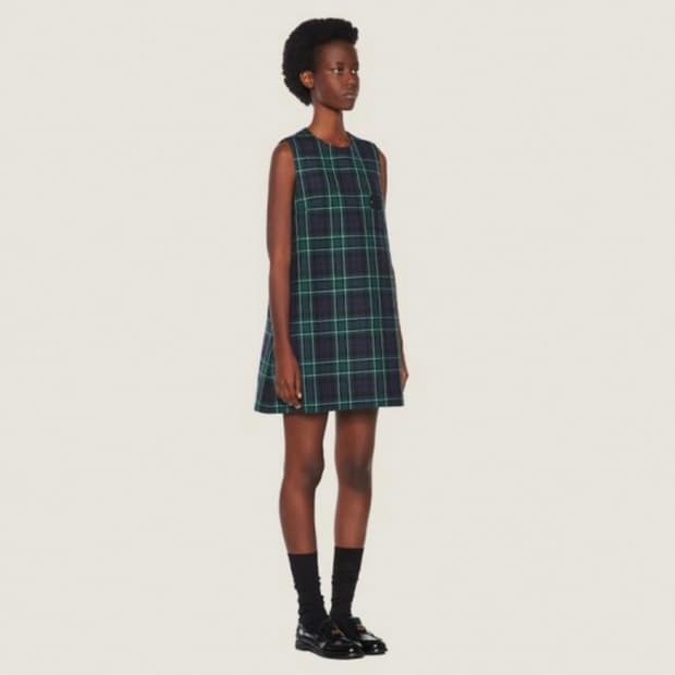 미우미우 체크 원피스 38