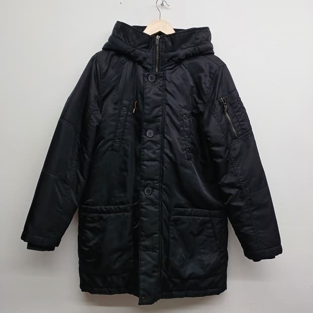 게스 블랙 패딩 파카 L