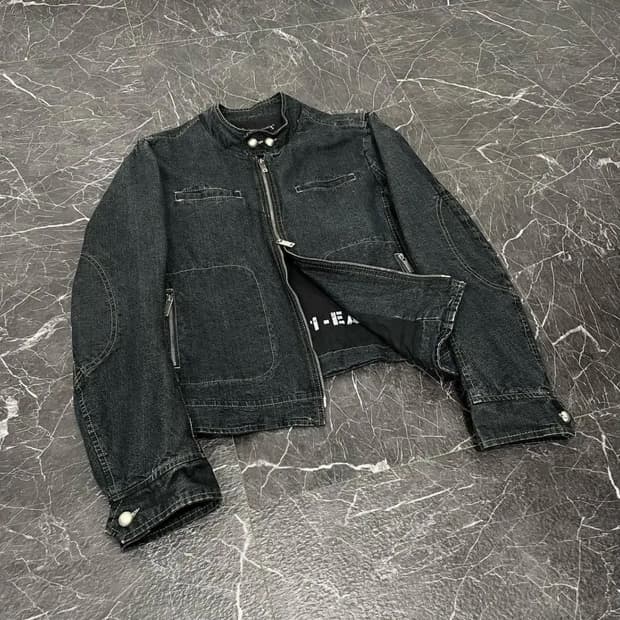 엠포리오 아르마니 투웨이 데님 바이커 자켓 L