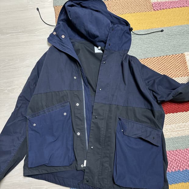 페치 립스탑 네이비 후드 자켓 XL