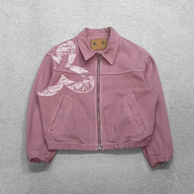 에이카 화이트 Aeca 캔버스 코튼 자켓 핑크