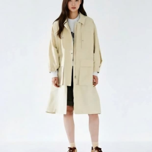 (새상품)쥬시쥬디 아마린넨 포켓 롱점퍼 66사이즈(오버핏)