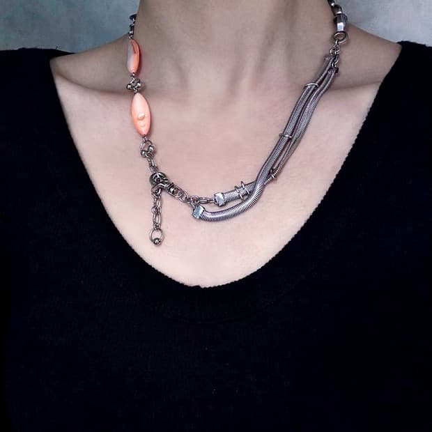 Orange Mix Chain Necklace