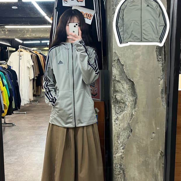 아디다스 후드 져지 그레이 95 #csz3681