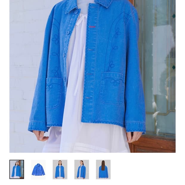 포에브 자수 스티치 프렌치 워크자켓 S 