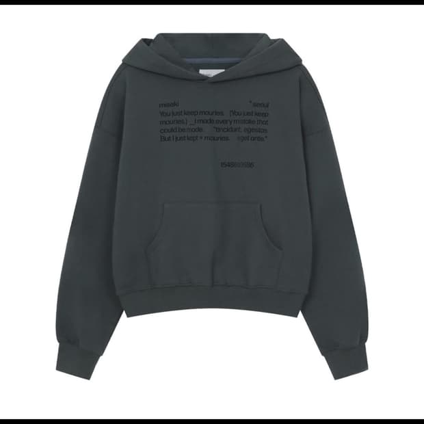 Miseki Seoul Quote sweat hoodie CHARCOAL