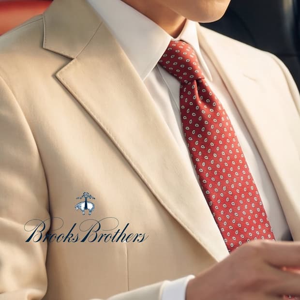 브룩스브라더스 페이즐리 플라워 모티브 넥타이 8.8cm S~A+등급 e1