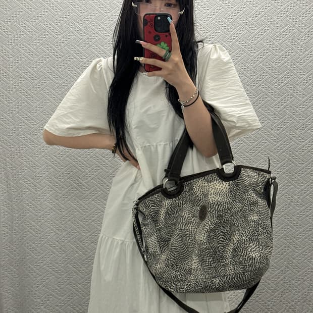 키플링 갸루 키치 호피 레오파드 크로스 보스턴백 K0418