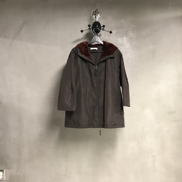 프라다 후드 퍼 자켓 브라운 -(W)