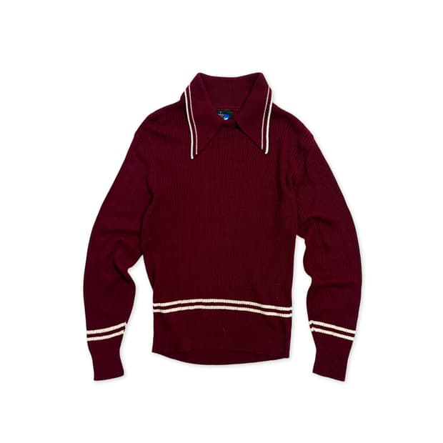 70s 레드 칼라 아크릴 니트