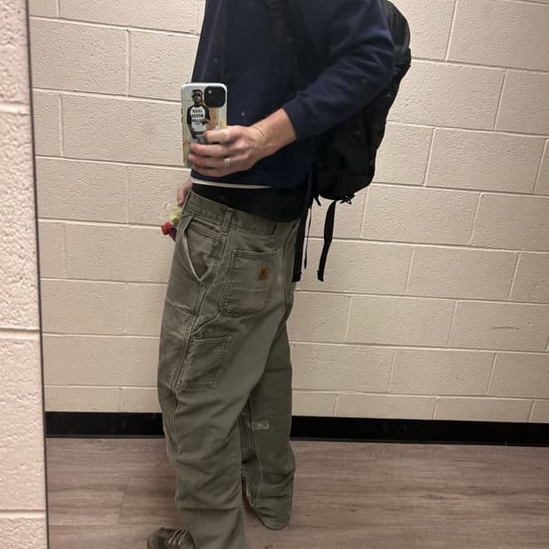 칼하트 모스그린 더블니 카펜터 팬츠 B01MOS