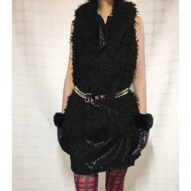 vintage 퍼 베스트