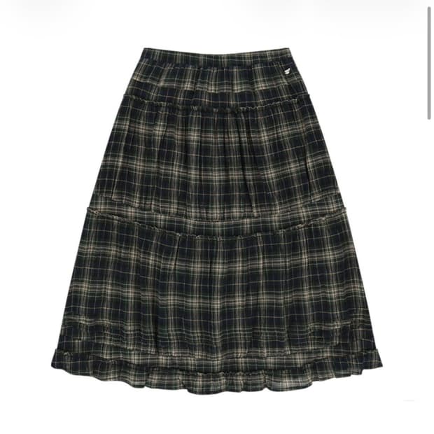 코이세이오 셔링 미디 스커트 체크