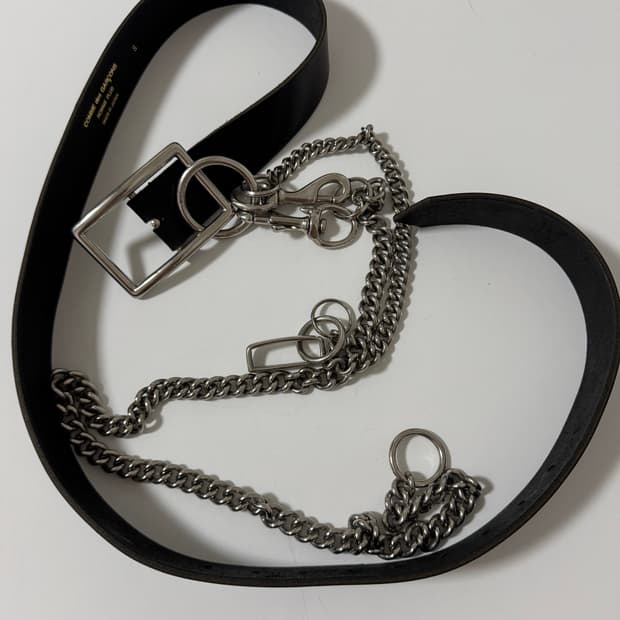 comme des garcons homme plus 가죽 체인 벨트