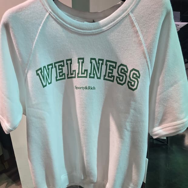 스포티앤리치 웰니스 반팔맨투맨  화이트 (새상품)S