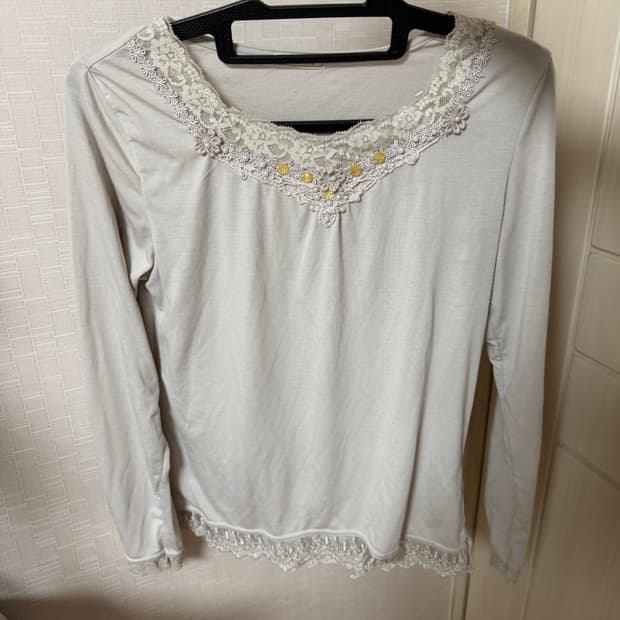 레이스 긴팔티 슬리브리스 모리걸 하구미 빈티지