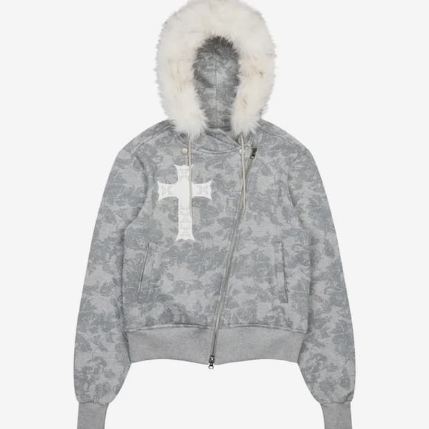 러브이즈트루 퍼후드집업 그레이 (상태좋음)