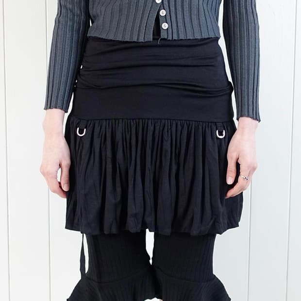 샵페어리 드레이프 리본 스커트