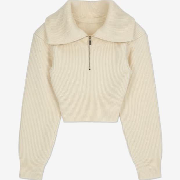 자크뮈스 리소울 라 마일레 니트 하프 반집업 크림 아이보리