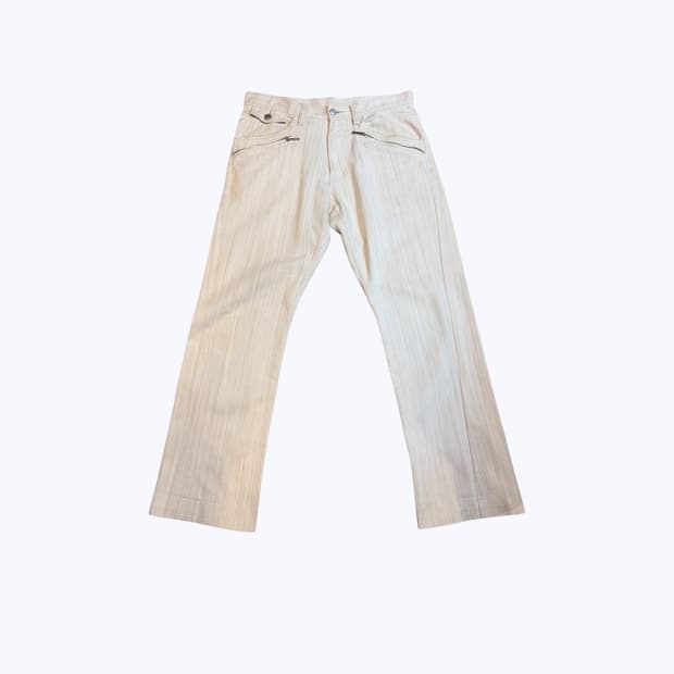Linen zip detail pants