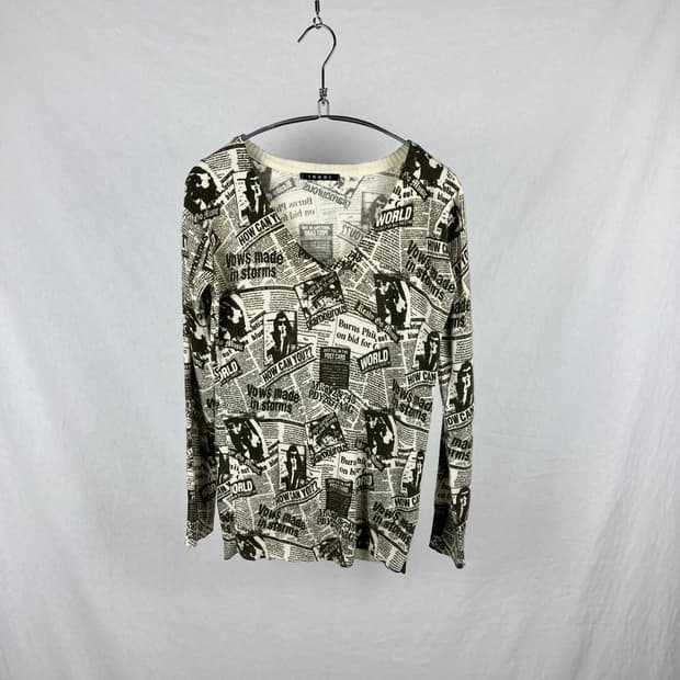 INGNI 그래픽 브이넥 니트 