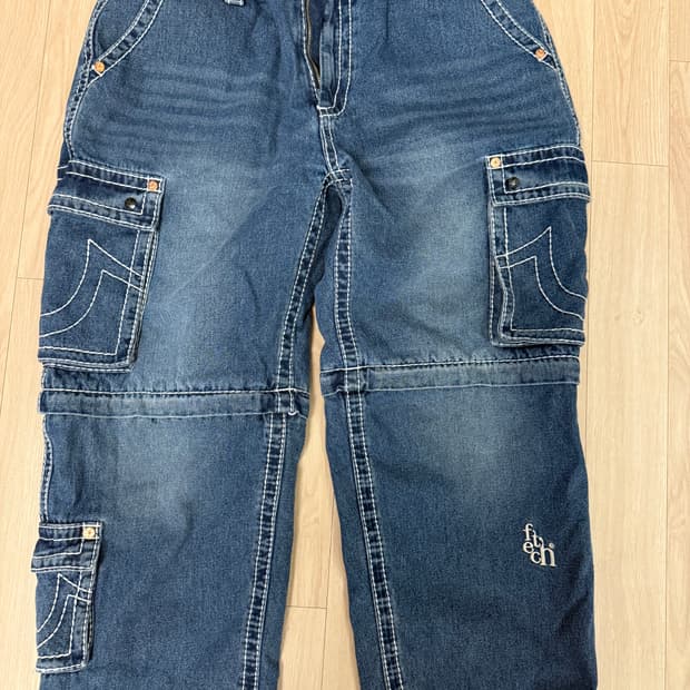 [Xl] 트루릴리전x페치 세퍼레이트 카고팬츠 인디고