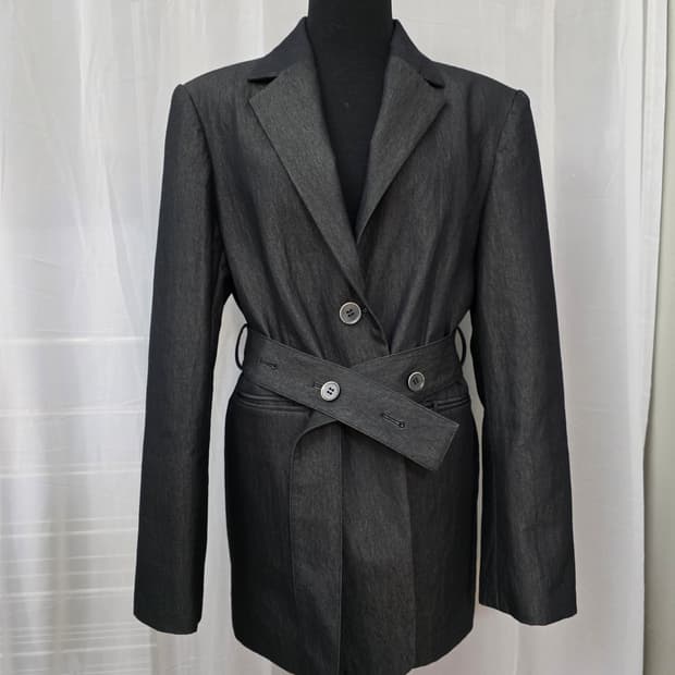 1회착용.새상품급)리파인드902 데님 벨트 자켓