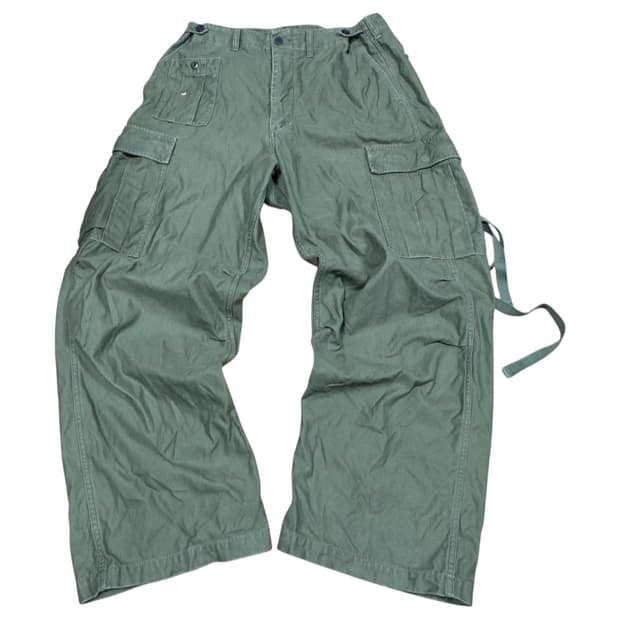 바배) 카키색 카고 와이드 팬츠