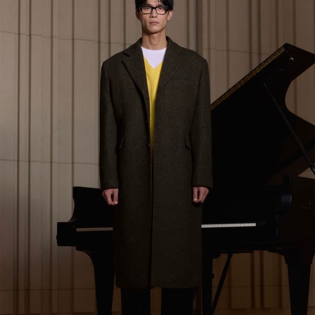 에스티유 백 버튼 싱글 코트 브라운 L