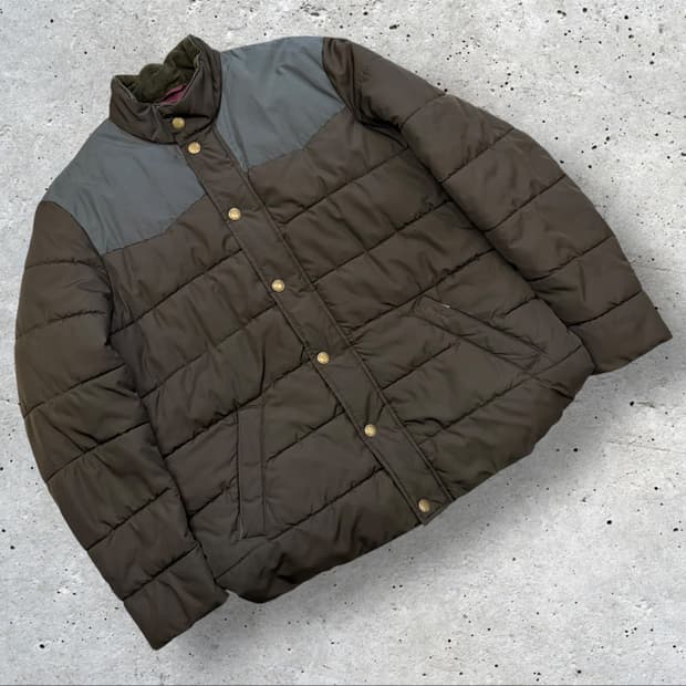 [XL] 바버 스티븐슨 퀼팅 패딩 자켓 브라운 C652