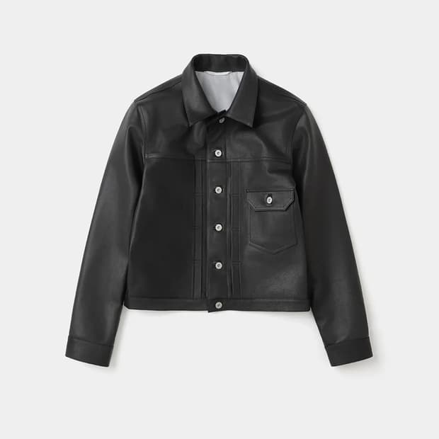 강정석 26ss 레더 트러커 자켓 52