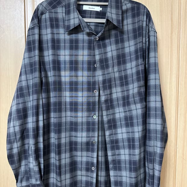 아르반 올드 필름 체크 셔츠 세이지 카키