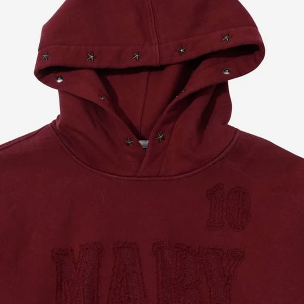 스컬 프터 Mary Acid Peel Hoodie Washed Wine