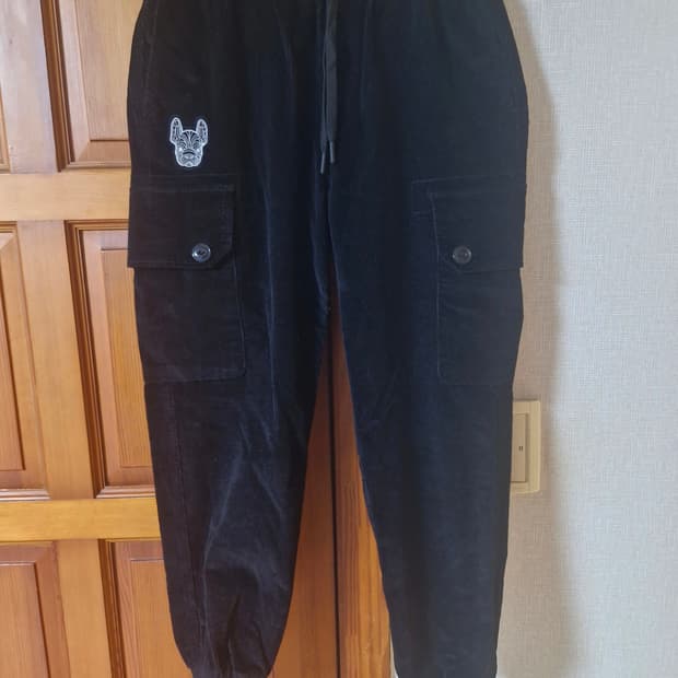 라이프워크 코듀로이 카고 조거팬츠 블랙 S