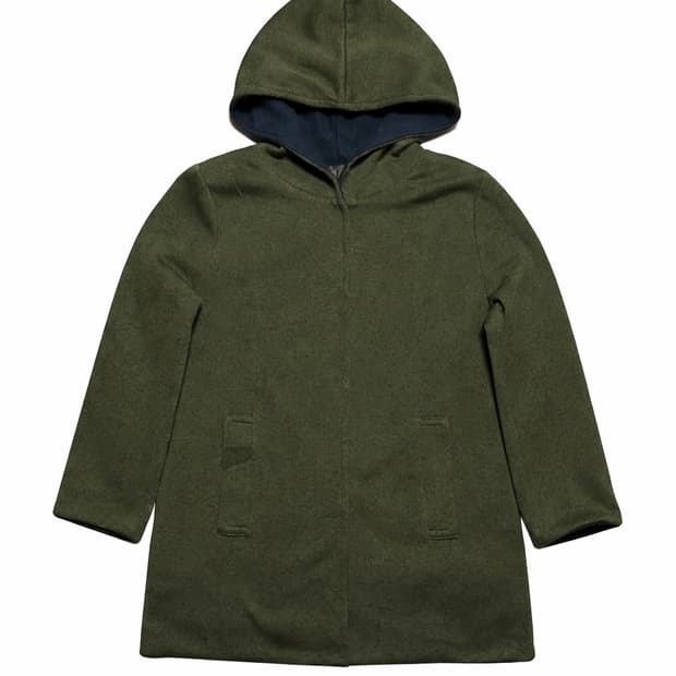 JPN00s 일본 빈티지 Y2K 모리걸 아메카지 니트 원단 후드 하프코트