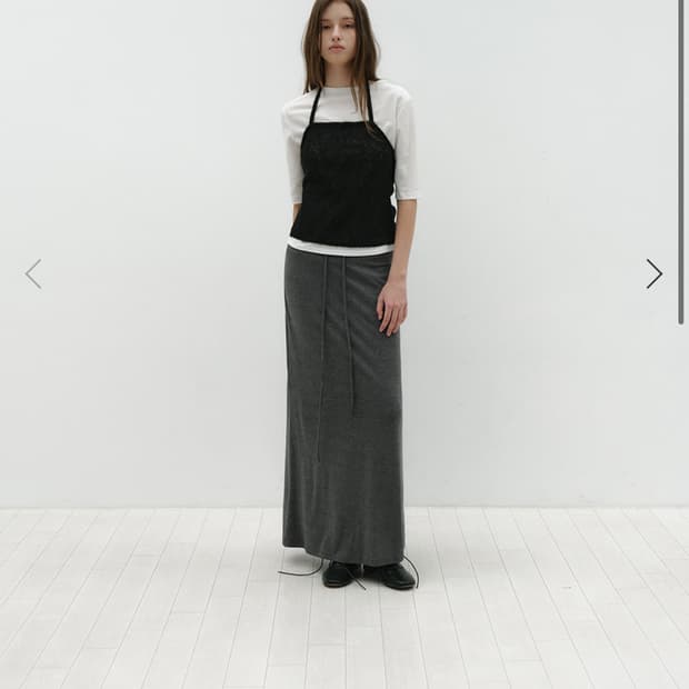 로우타이드 -SWEAT MAXI SKIRT 차콜