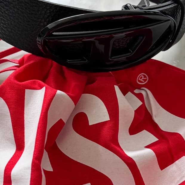 디젤 B-1DR 로고 버클 벨트 블랙