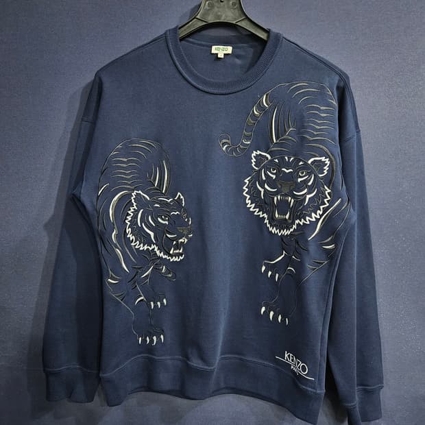 겐조 호랑이자수 네이비 남성 오버핏 100~105 맨투맨 