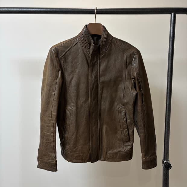 코모도스퀘어 브라운 빈티지 양가죽 자켓 
