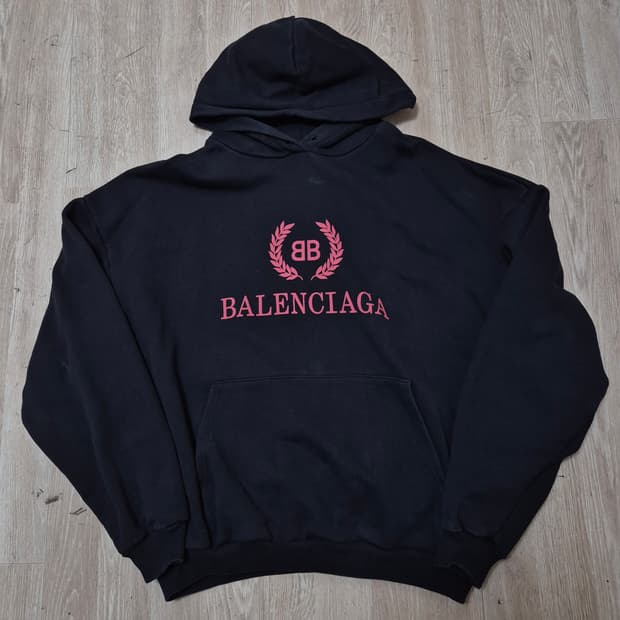 발렌시아가 월계수 로고 오버핏 후드티 S(90)