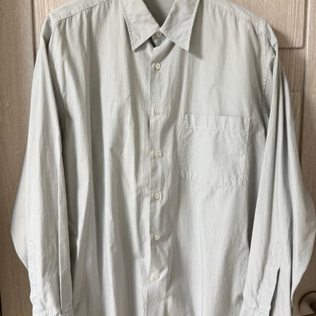오라리 워시드 핀스 스트라이프 셔츠 사이즈 4.