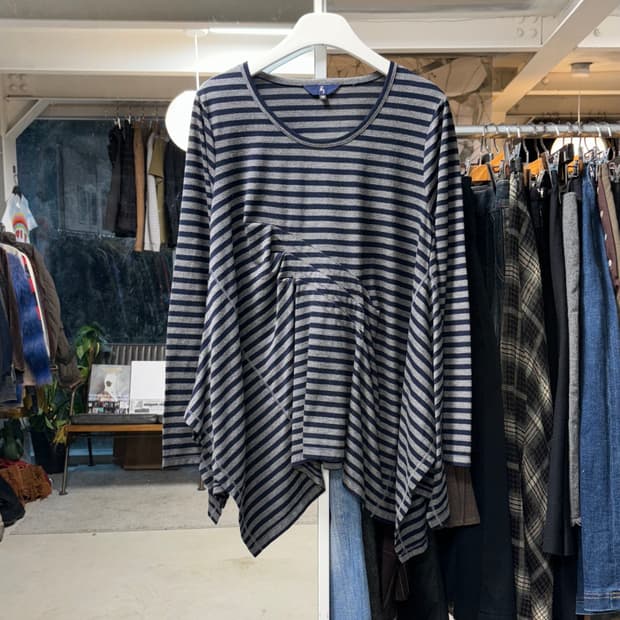 아츠로 타야마 변형 스트라이프 롱슬리브