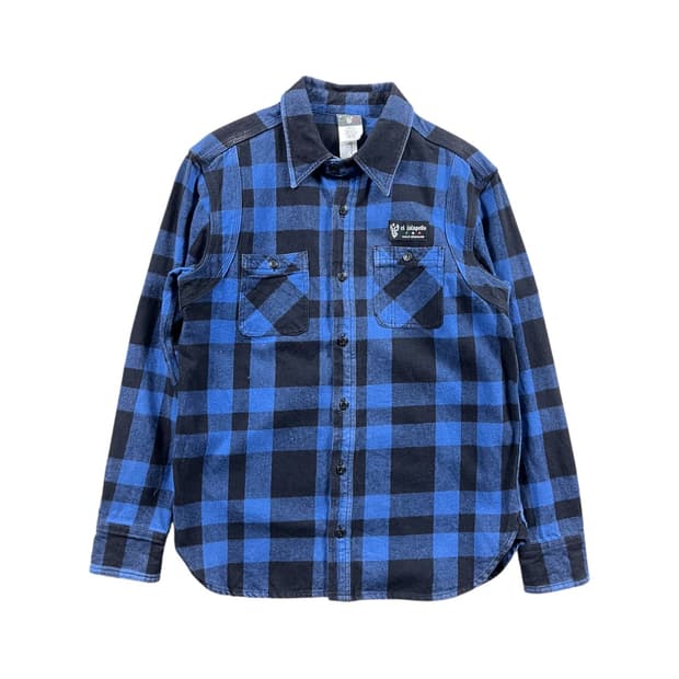 Vintage 블루 체크 셔츠 