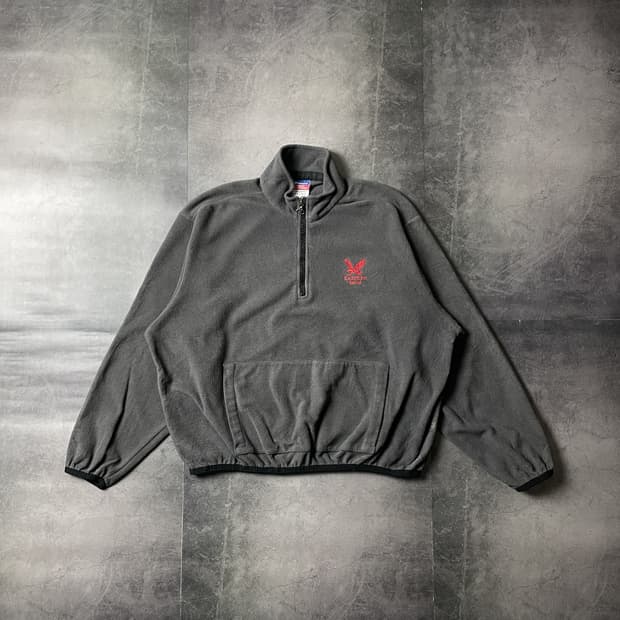 CHAMPION 00s 챔피온 빈티지 차콜 하프집업 플리스 A00553