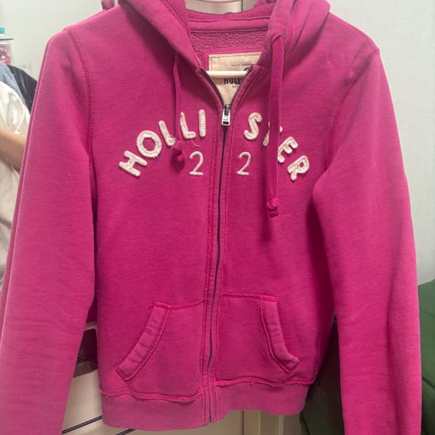 홀리스터 후드집업 핑크 s