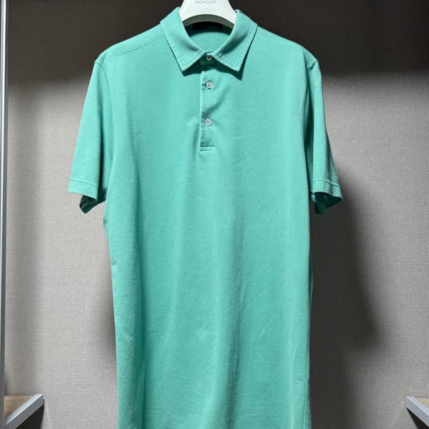 로로피아나 코튼 반팔 카라티셔츠 민트 L